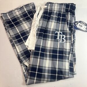Concepts Sport Women's Blue/White Tampa Bay Rays Ashford Plaid Pjs‎ Size Med-New
